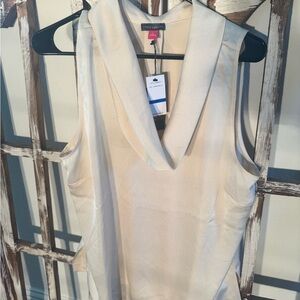 Vince Camuto Cream Sleeveless Blouse